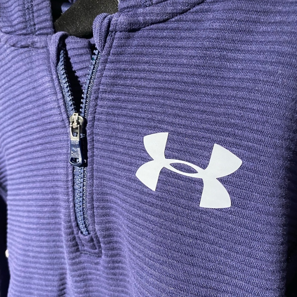 Under Armour Kids Hoodie  Y Small Blue Hoodie Sweatshirt UniSex Boys - Picture 5 of 9